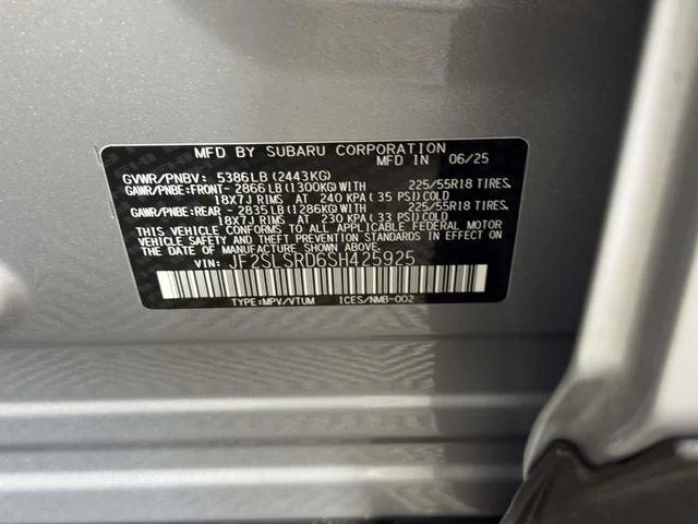 Certified Used 2025 Silver Subaru Limited image 16