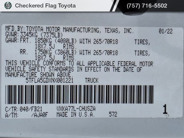 Used 2022 White Toyota SR5 image 49