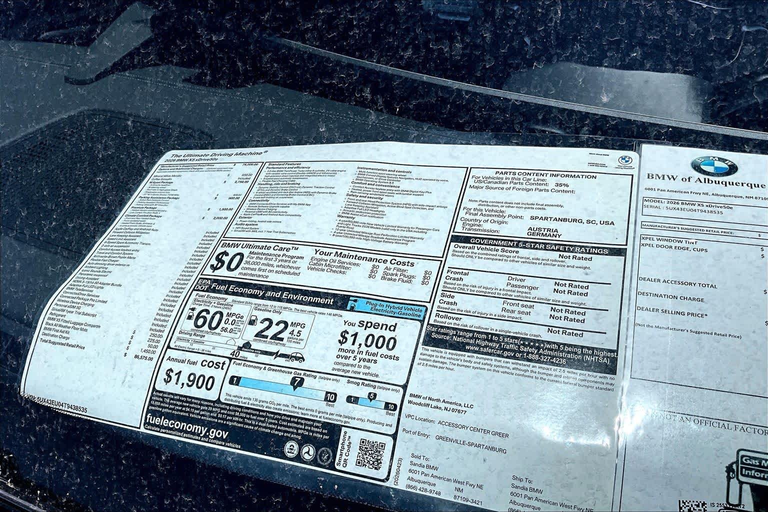 New 2026 Mineral White Metallic BMW xDrive50e image 20