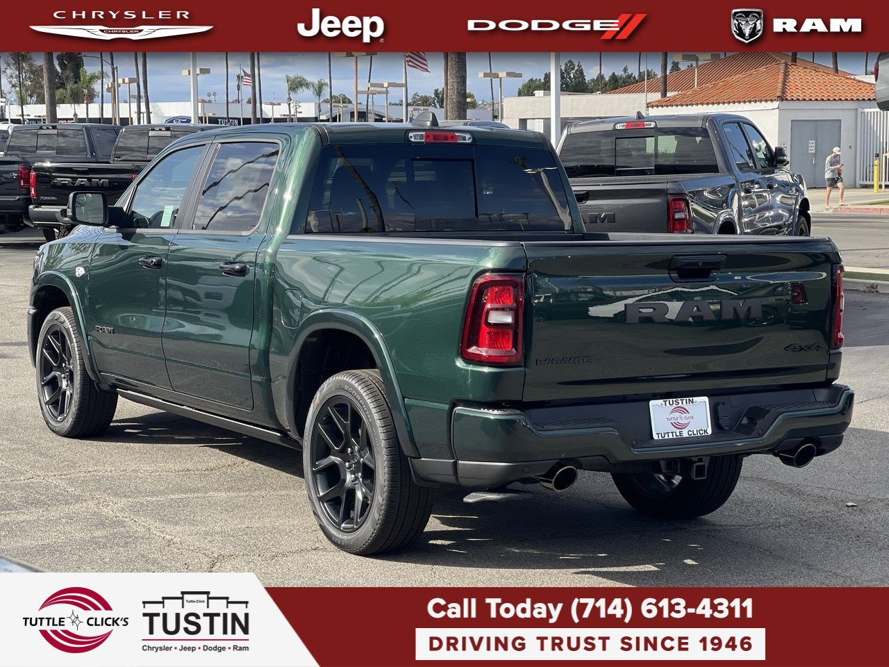 New 2026 Serrano-Green Metallic Exterior Paint RAM Laramie image 4