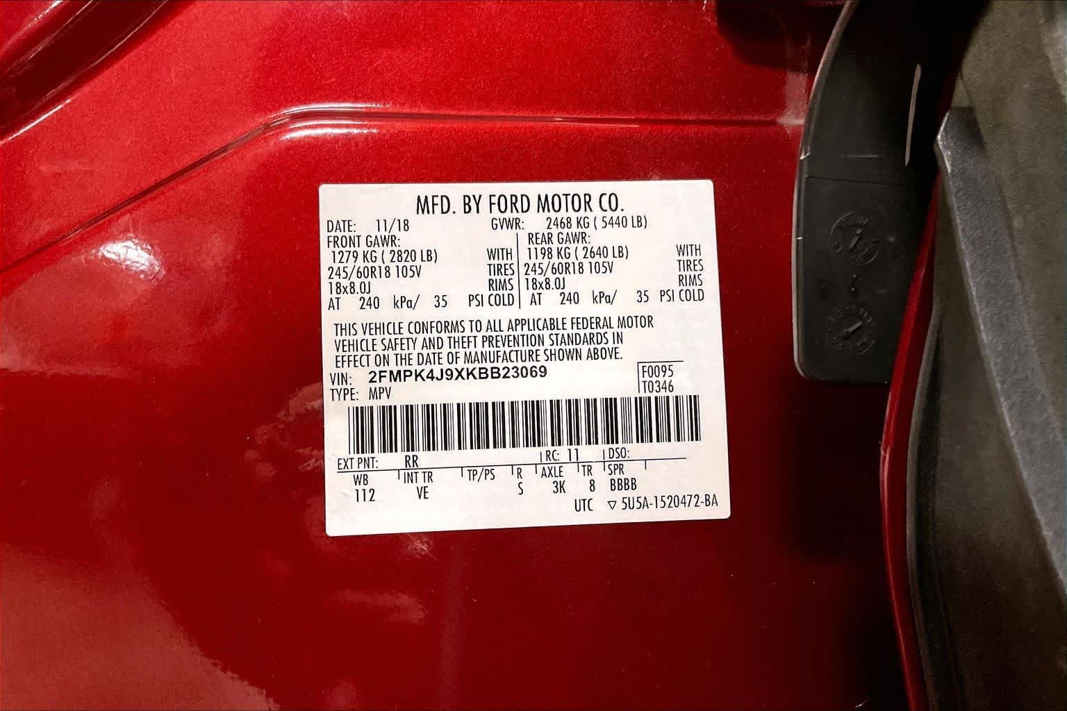 Used 2019 Ruby Red Metallic Tinted Clearcoat Ford SEL image 36