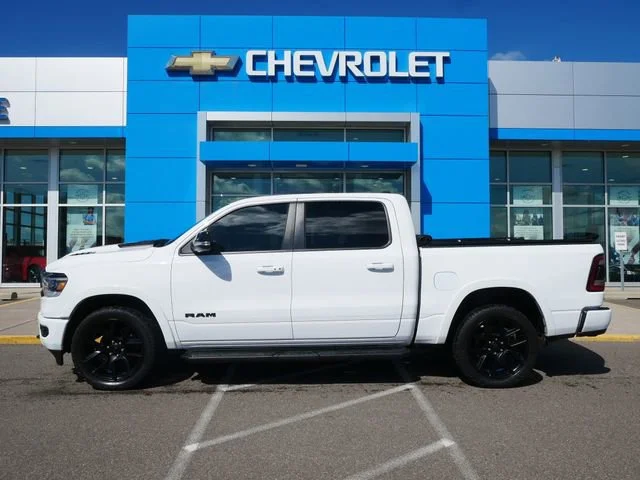 Used 2021 RAM Ram 1500 Pickup Laramie with VIN 1C6SRFJT0MN575984 for sale in Roseville, Minnesota