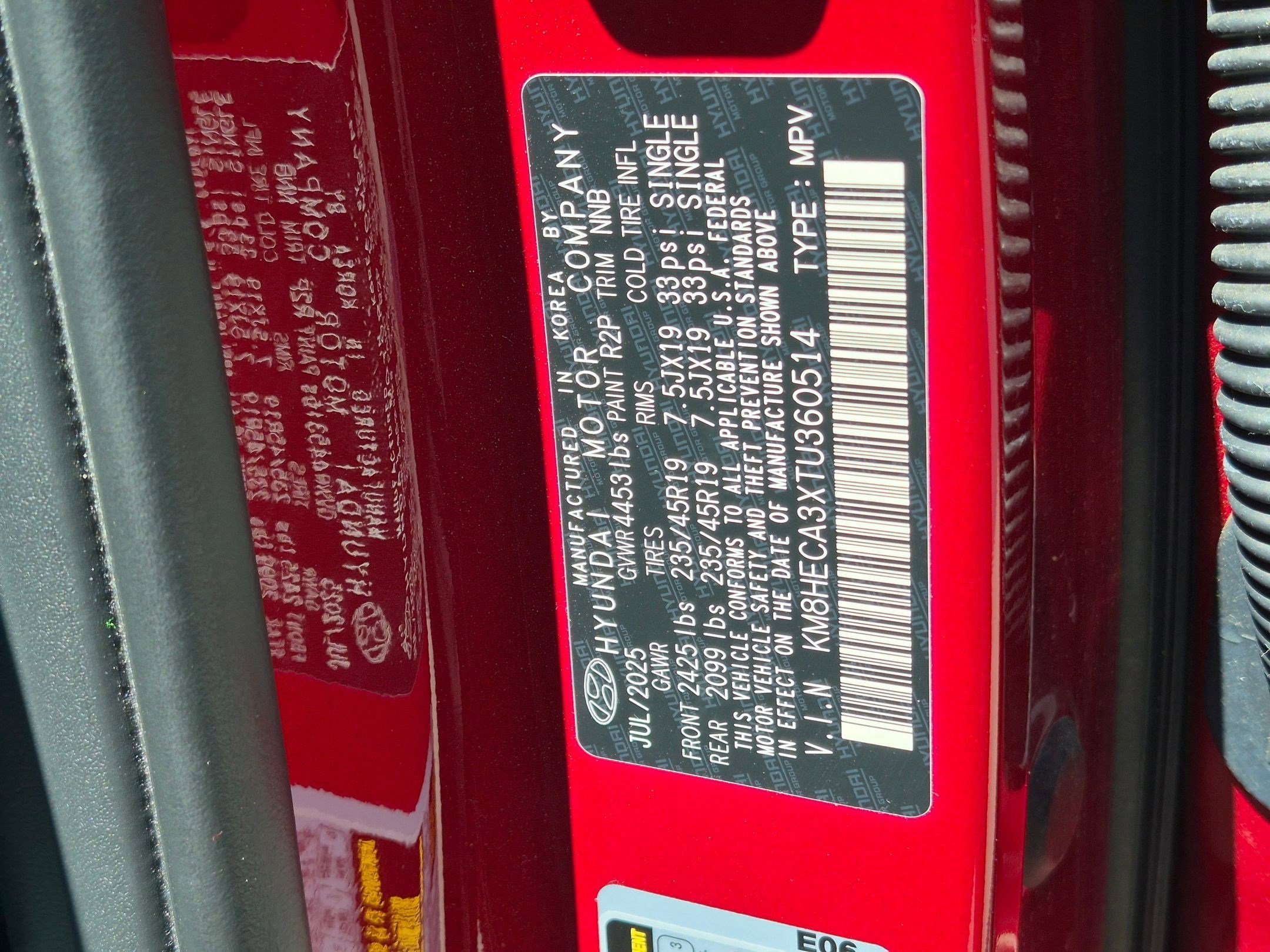 New 2026 Ultimate Red Metallic Hyundai Limited image 16