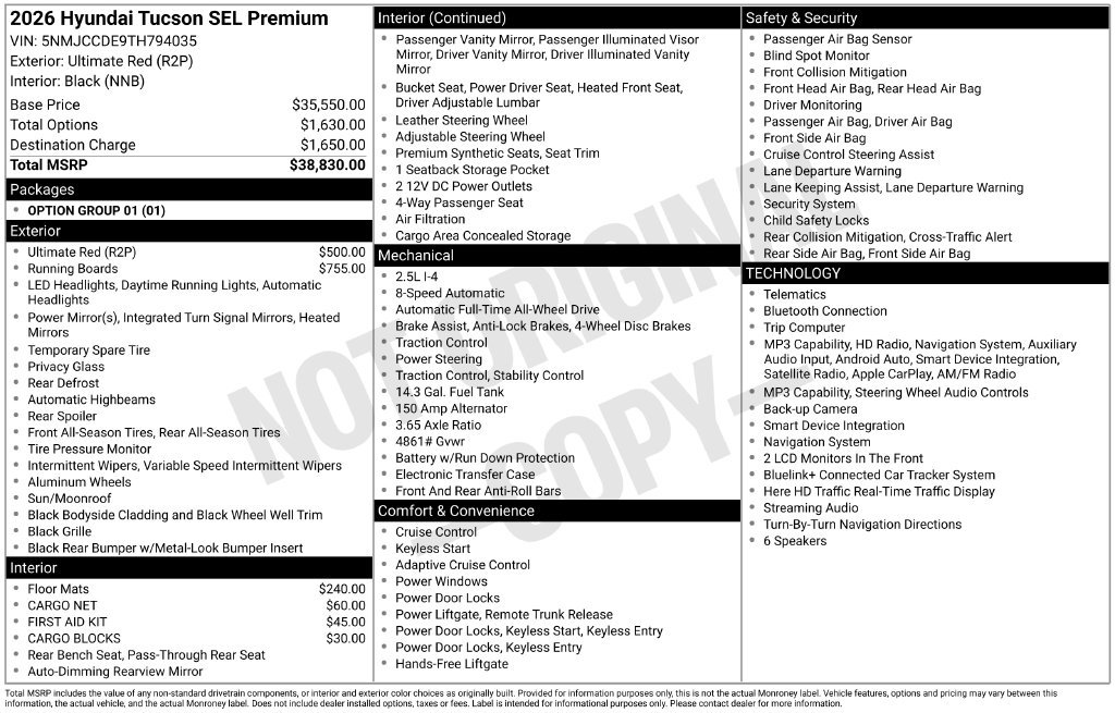 New 2026 Red Hyundai SEL Premium image 4