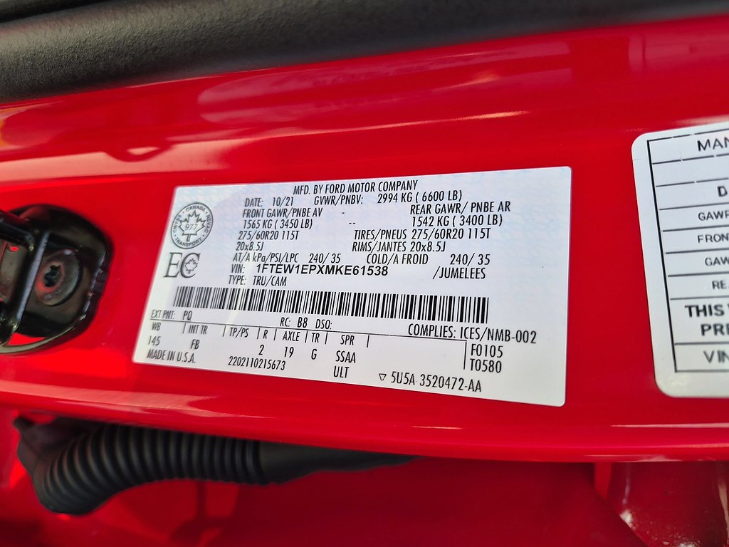 Used 2021 Race Red Ford Lariat image 30