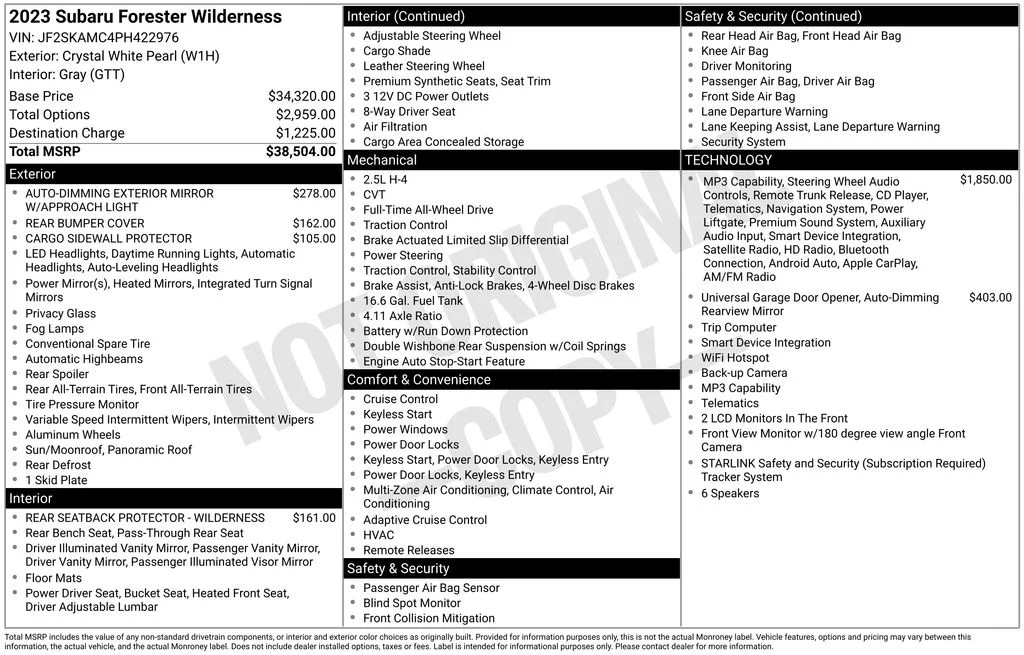 Used 2023 White Subaru Wilderness image 7