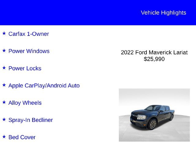 Used 2022 Blue Ford Lariat image 2