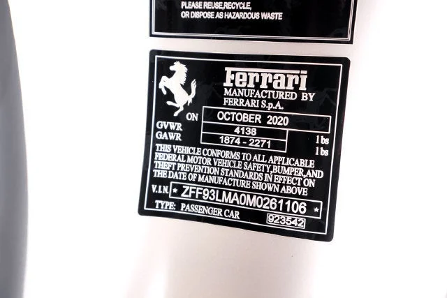 Certified Used 2021 Bianco Fuji Ferrari  image 67