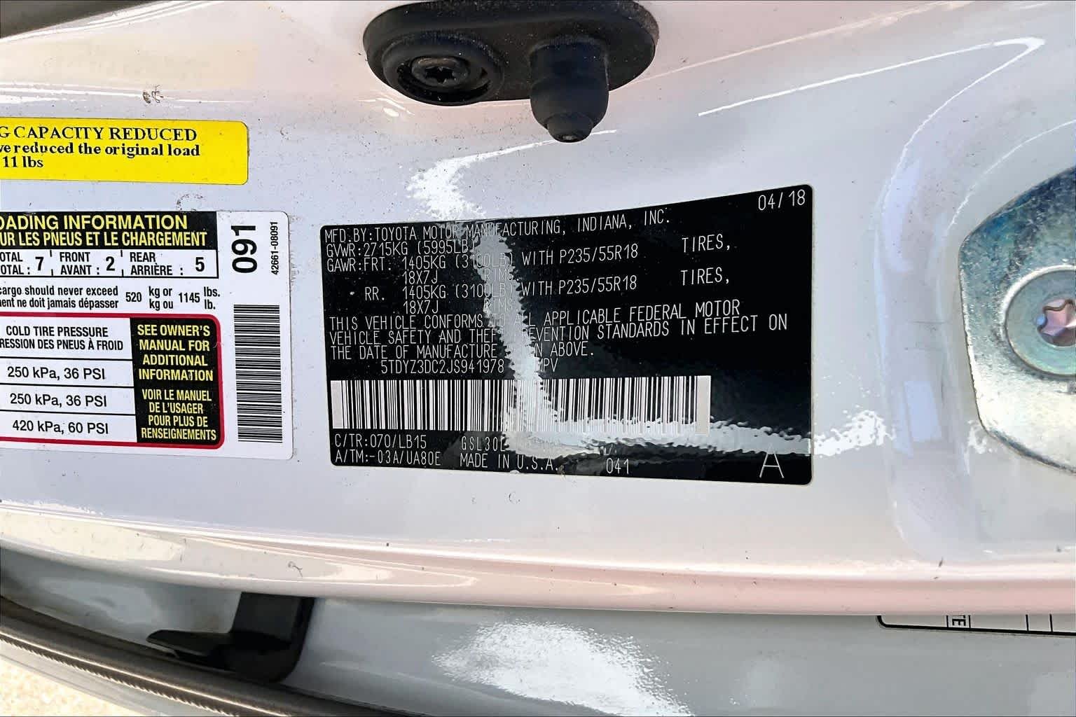 Used 2018 Blizzard Pearl Toyota Limited image 33