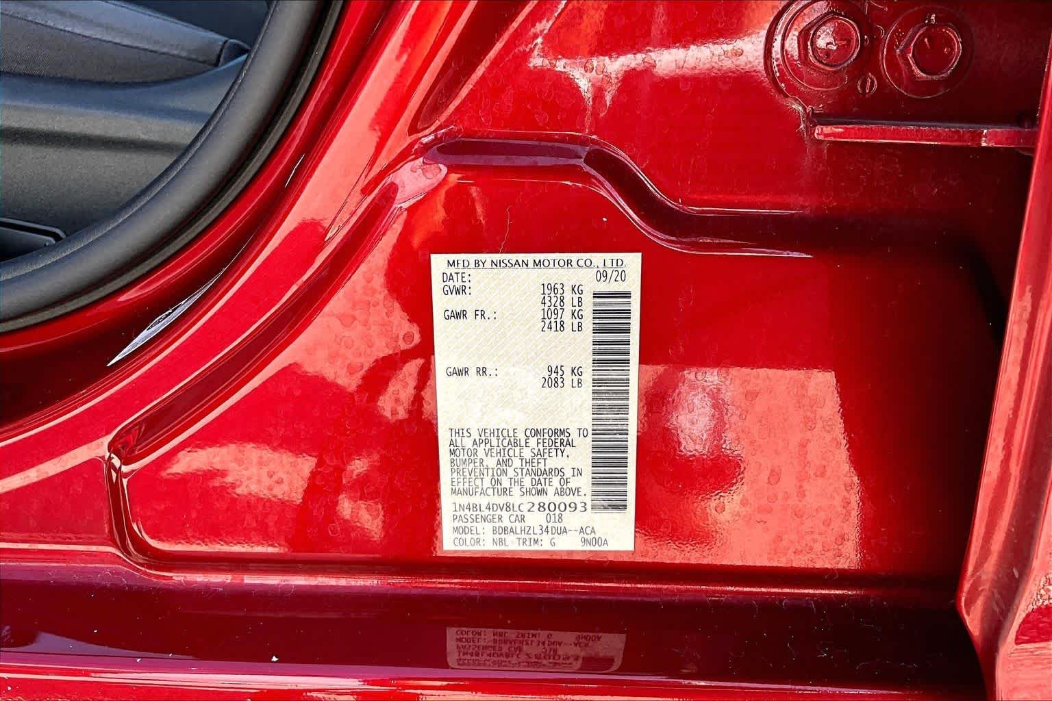 Used 2020 Scarlet Ember Tintcoat Nissan 2.5 SV image 37