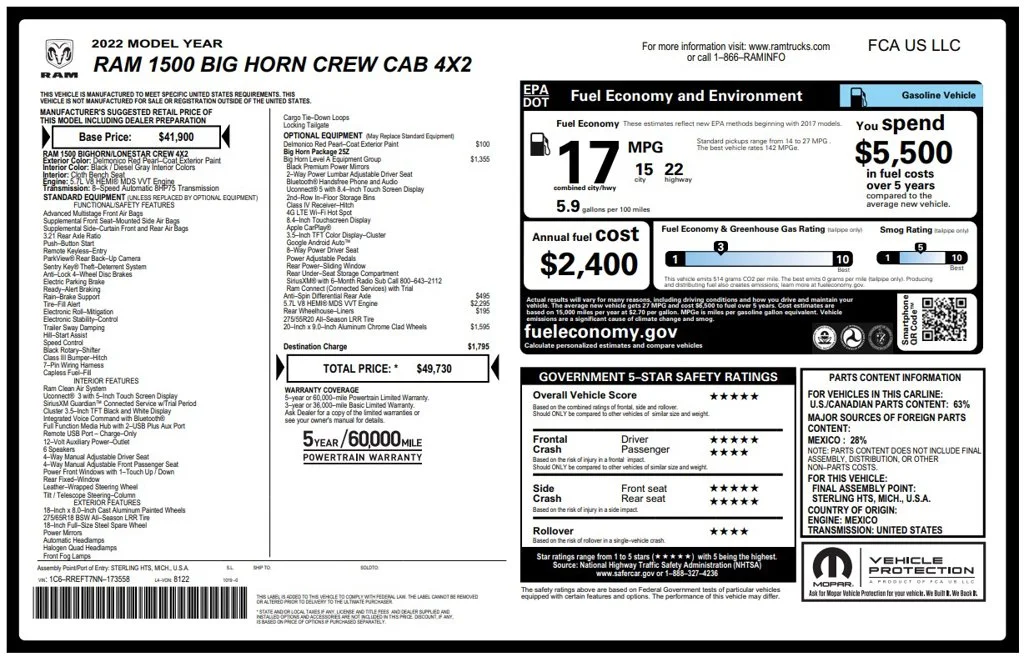 Used 2022 Red Ram Big Horn/Lone Star image 3
