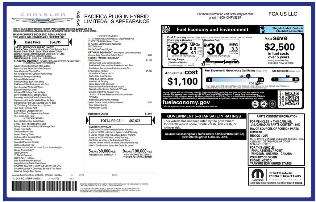 Used 2023 Gray Chrysler Limited image 3
