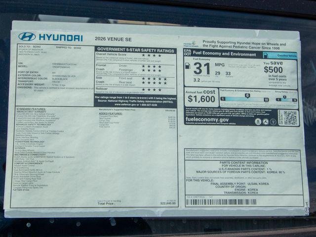 New 2026 Silver Hyundai SE image 29
