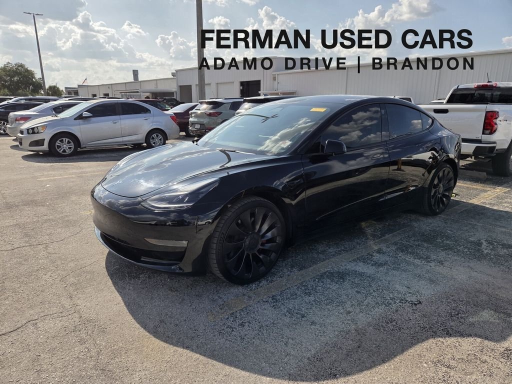 Used 2022 Black Tesla Performance image 1