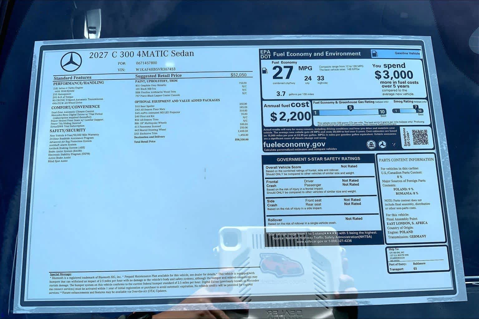 New 2027 Graphite Grey Metallic Mercedes-Benz C 300 image 26