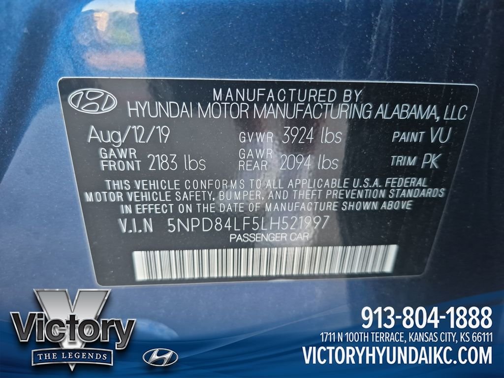 Used 2020 Blue Hyundai Limited image 30