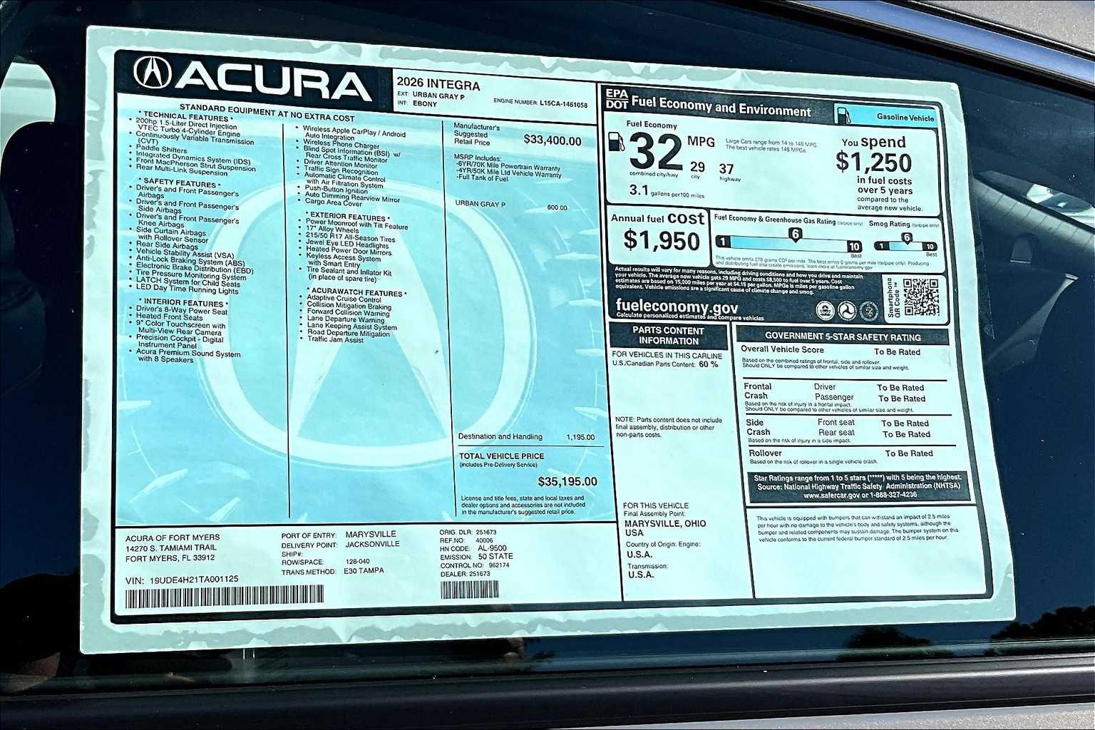 Used 2026 Urban Gray Pearl Acura  image 22
