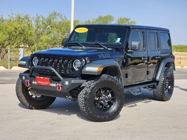 Used 2024 Black Clearcoat Jeep Willys 4x4 image 1