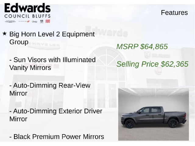 New 2027 Granite Crystal Metallic Clear-Coat Exterior Paint RAM Big Horn image 15