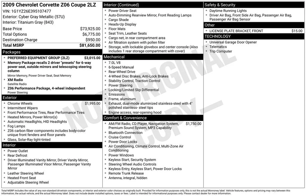 Used 2009 Gray Chevrolet Z06 image 6