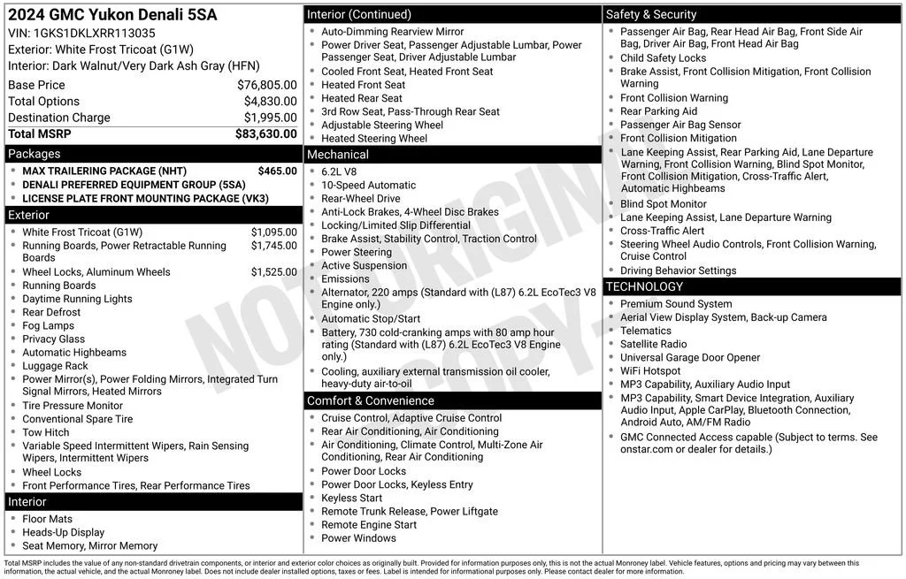 Used 2024 White Frost Tricoat GMC Denali image 2