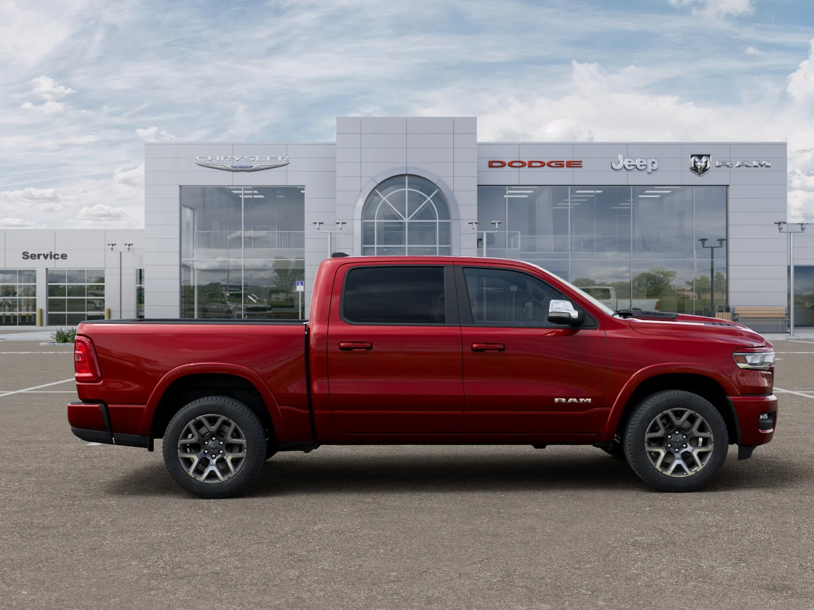 New 2026 Molten Red Pearl-Coat Exterior Paint RAM Laramie image 48