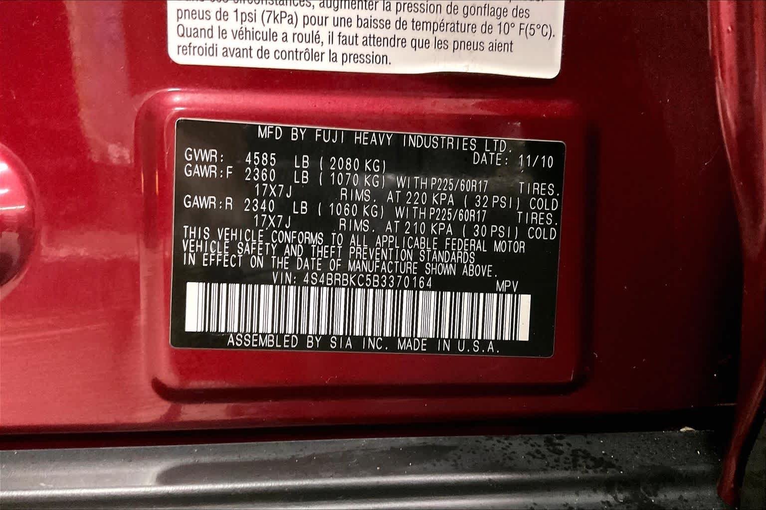 Used 2011 Ruby Red Pearl Subaru 2.5i Limited Pwr Moon image 34