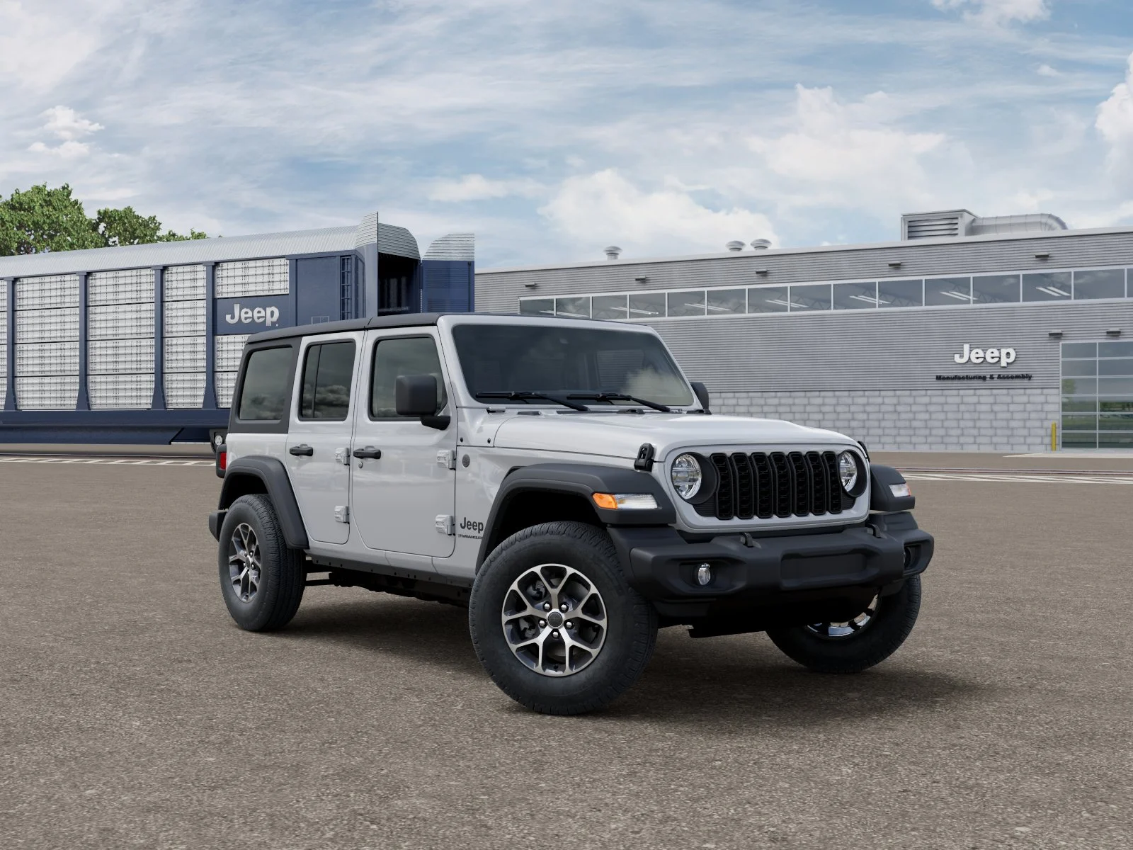 New 2026 Bright White Clear-Coat Exterior Paint Jeep Sport S image 3