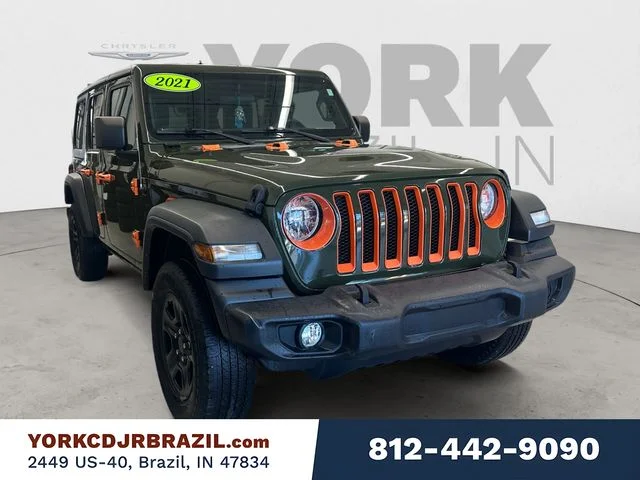 Used 2021 Green Jeep Unlimited Sport image 7