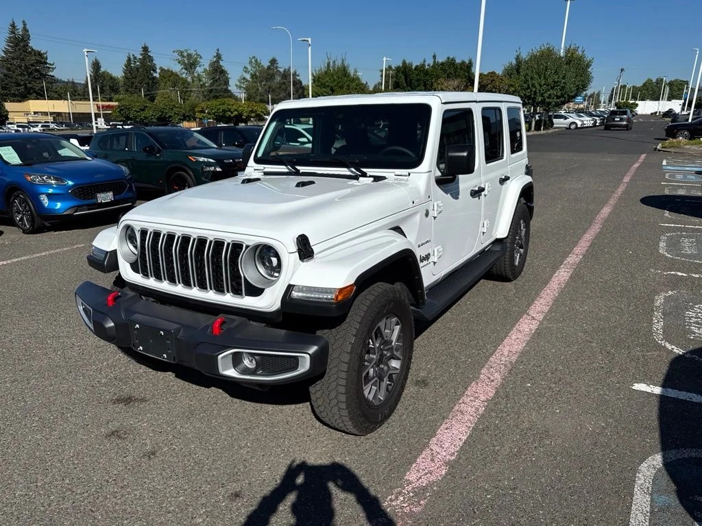 Used 2024 Bright White Clearcoat Jeep Sahara image 3