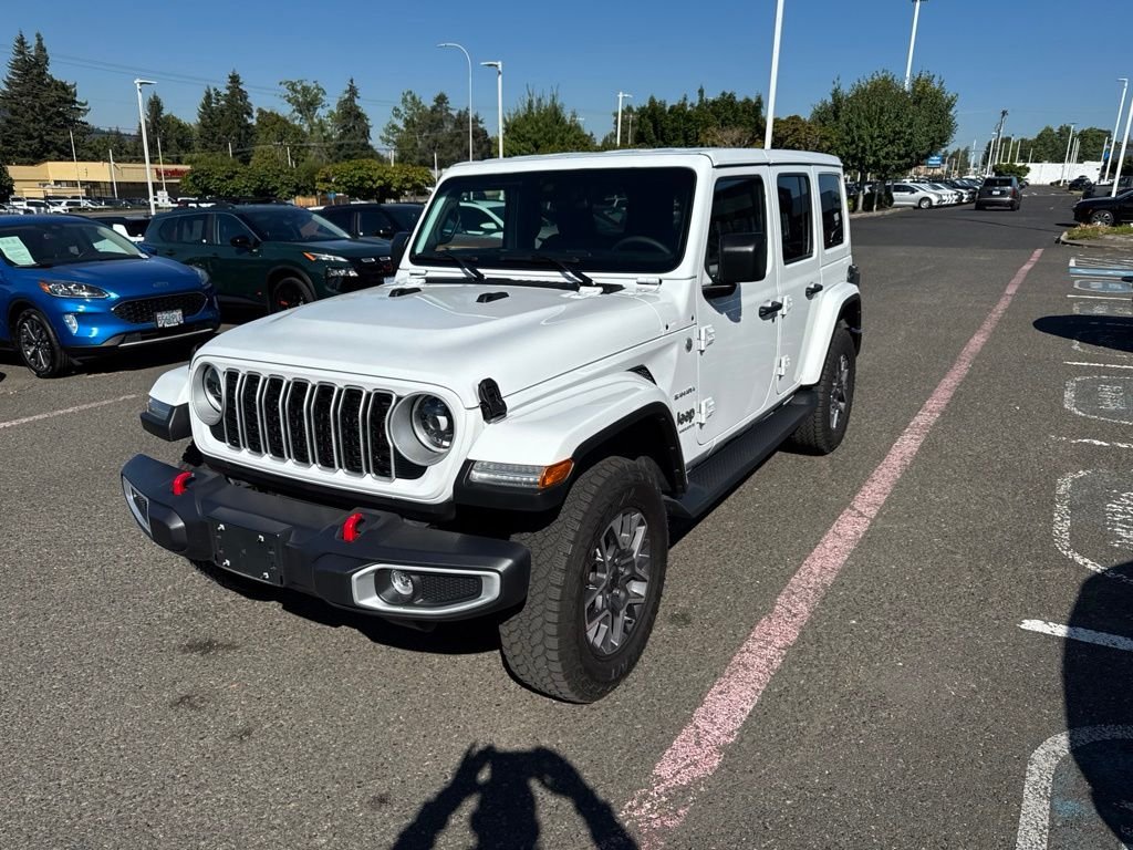 Used 2024 Bright White Clearcoat Jeep Sahara image 3