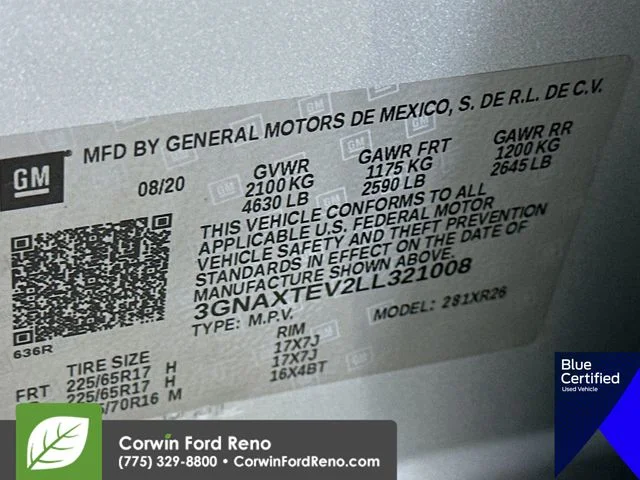 Certified Used 2020 Silver Ice Metallic Chevrolet LT image 34