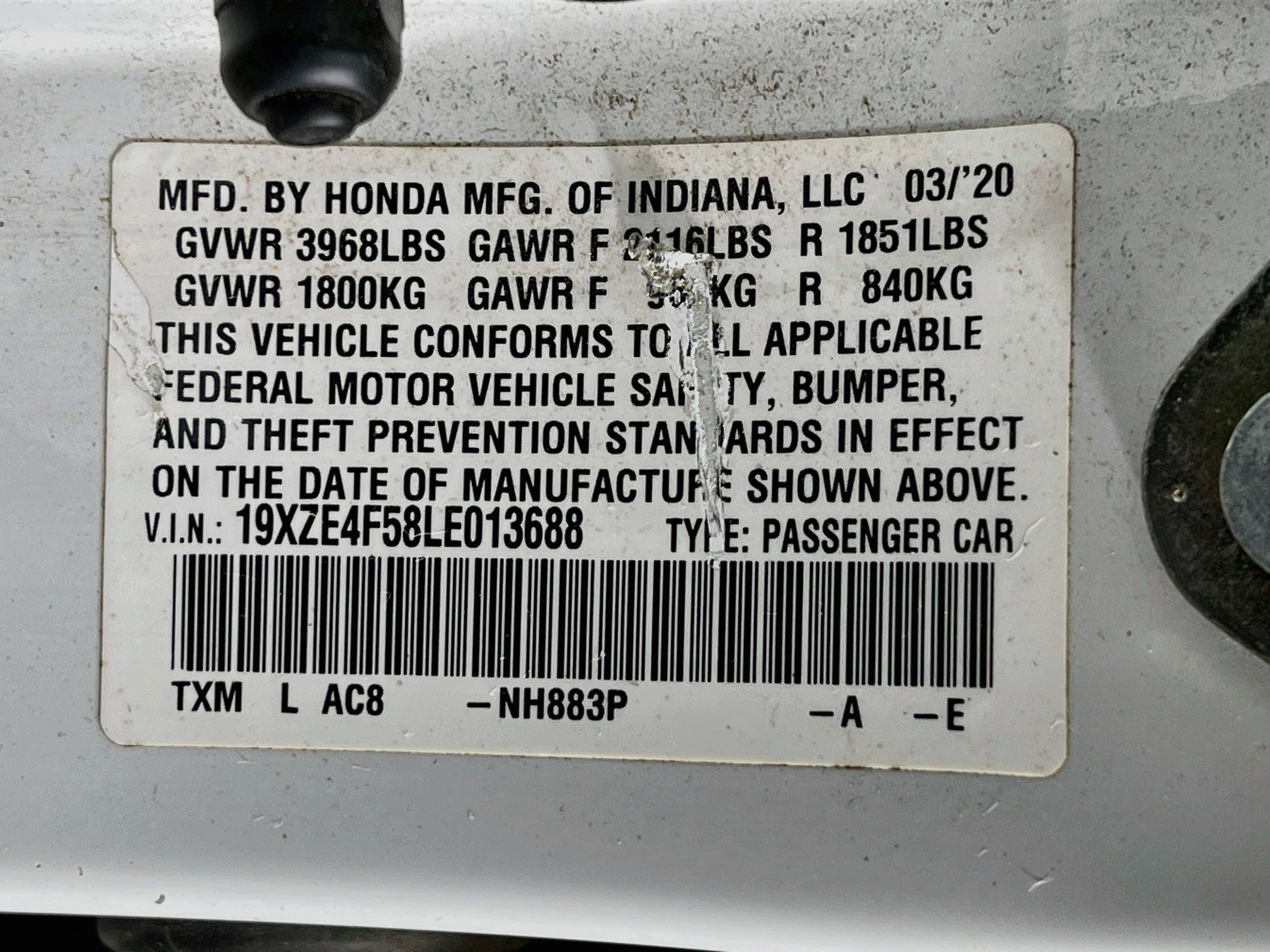 Used 2020 White Honda EX image 11
