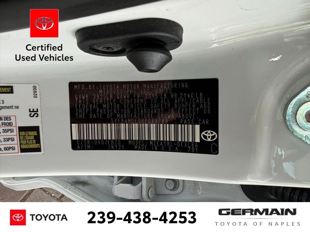 Certified Used 2024 White Toyota LE image 22