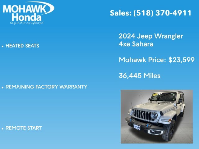 Used 2024 Silver Zynith Clearcoat Jeep Sahara 4xe image 14