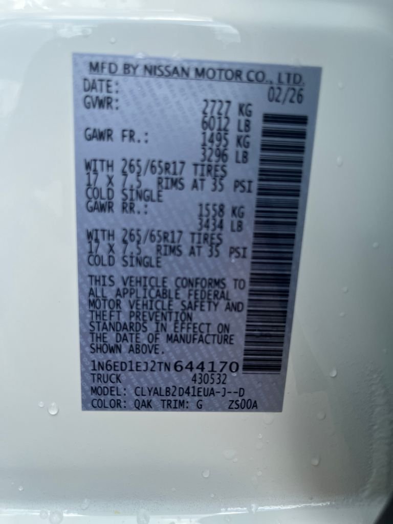 New 2026 Glacier White Nissan Crew Cab SV image 32