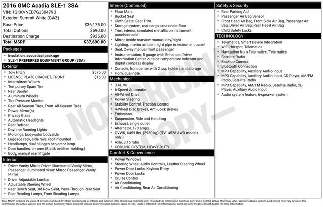 Used 2016 White GMC SLE-1 image 29
