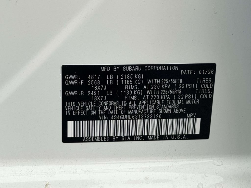 New 2026 CRYSTAL WHITE PEARL Subaru Limited image 24