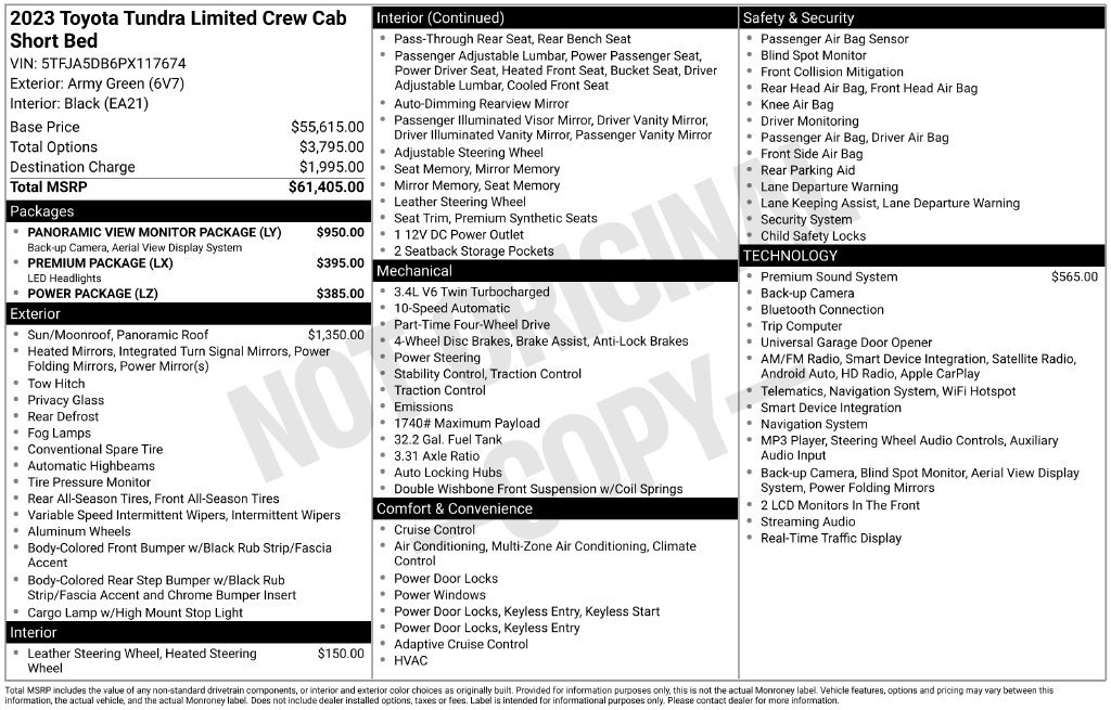 Used 2023 Green Toyota Limited image 6