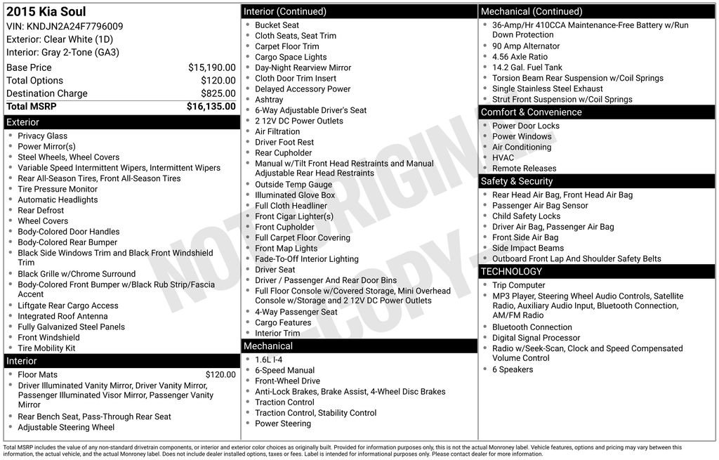 Used 2015 Clear White Kia Base image 4