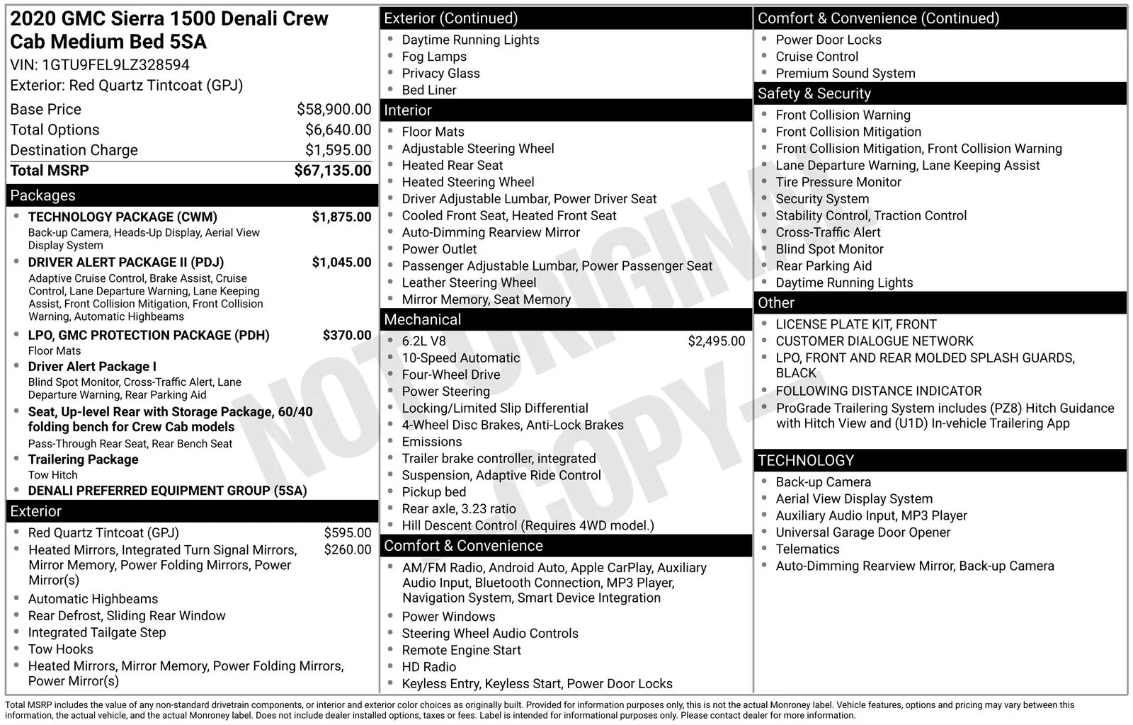 Used 2020 GMC Sierra 1500 Denali Denali with VIN 1GTU9FEL9LZ328594 for sale in Brainerd, Minnesota