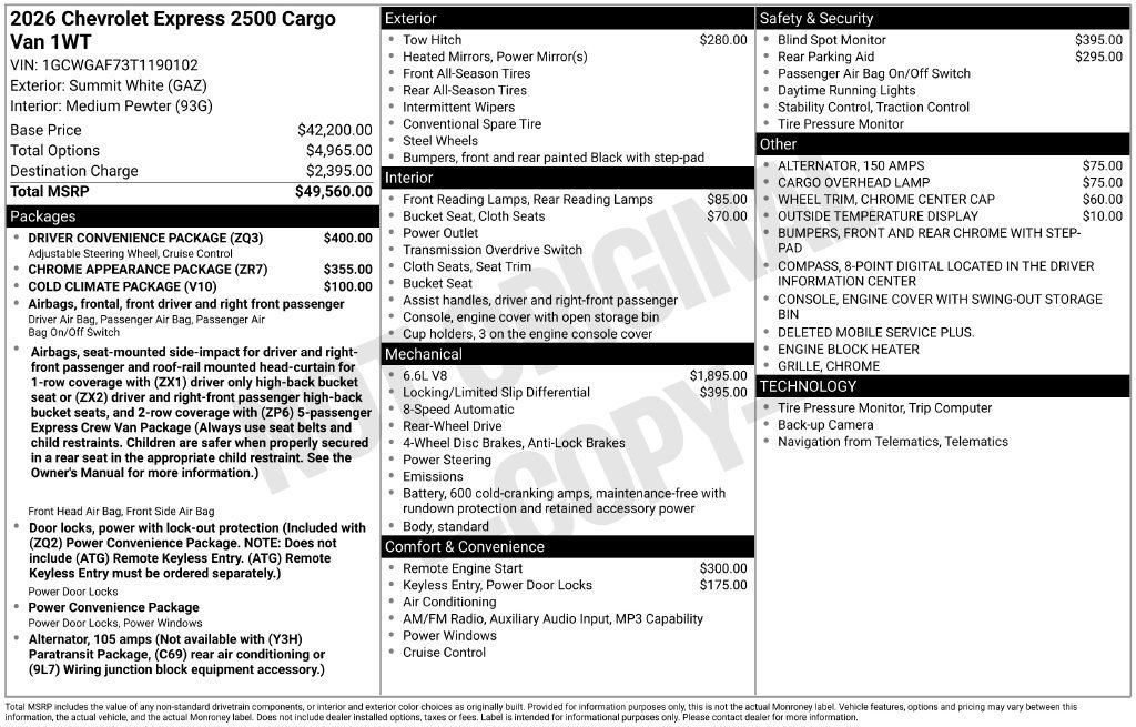 2026 Chevrolet Express Cargo Work Van - Photo 25