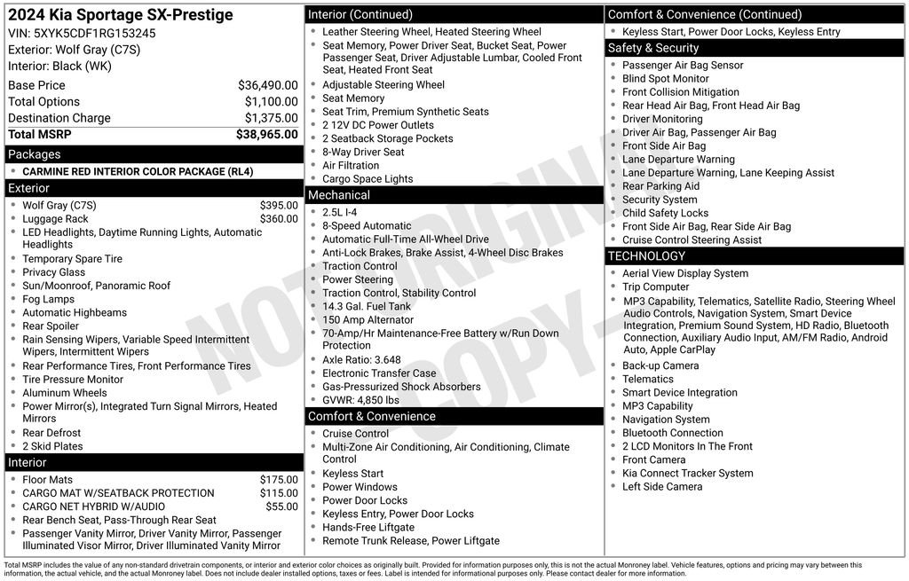 Used 2024 Gray Kia SX-Prestige image 3