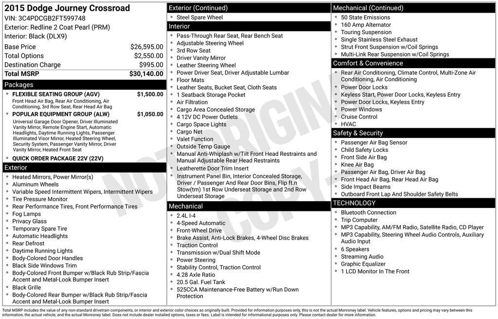Used 2015 Red Dodge Crossroad image 2