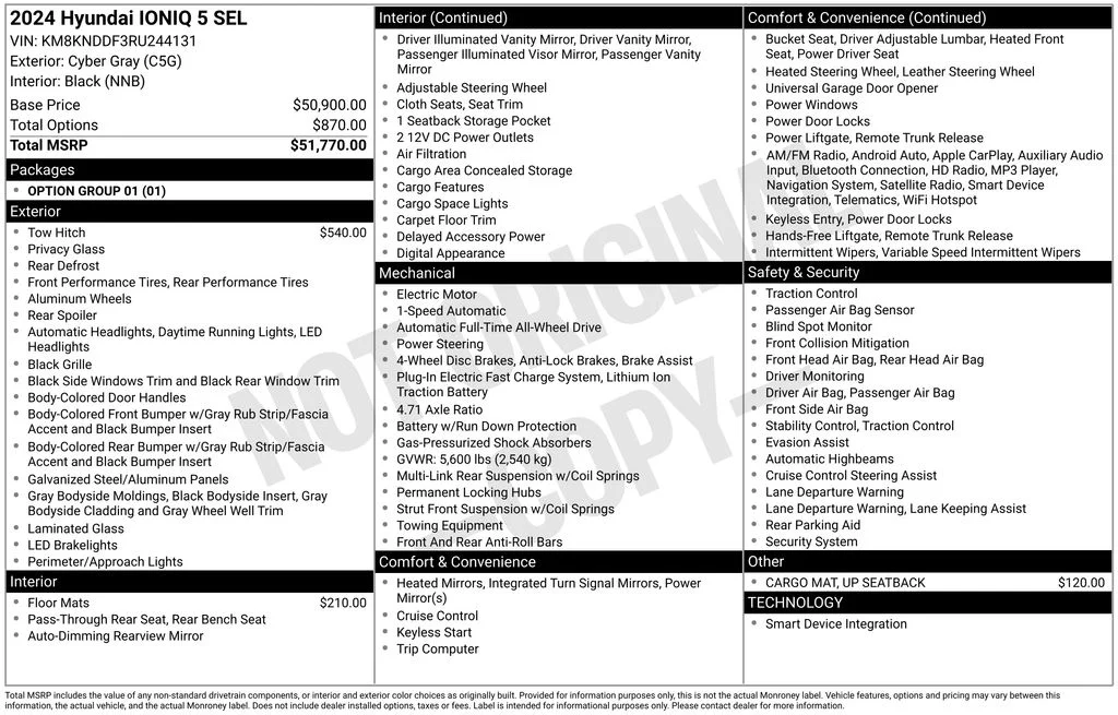 Used 2024 Gray Hyundai SEL image 17