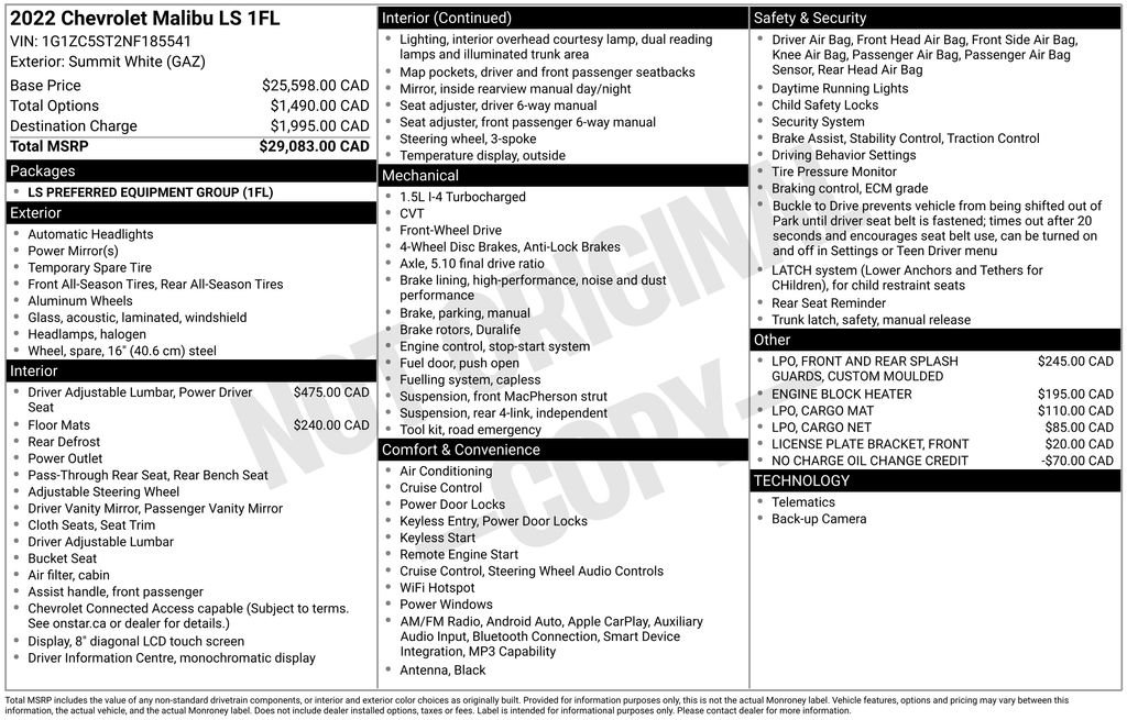 Used 2022 White Chevrolet LS image 24