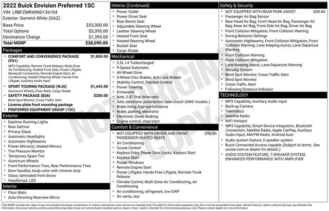 Used 2022 White Buick Preferred image 16