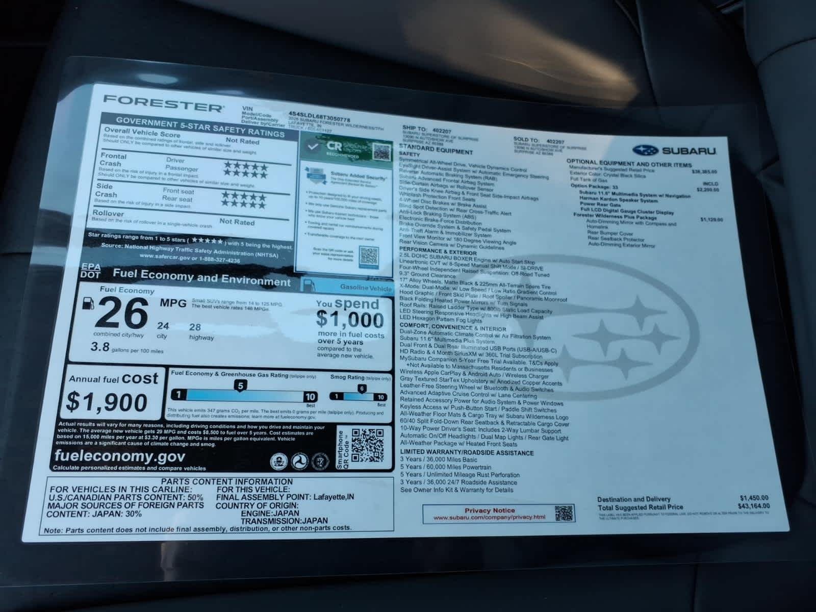 New 2026 CRYSTAL BLACK SILICA Subaru Wilderness image 40