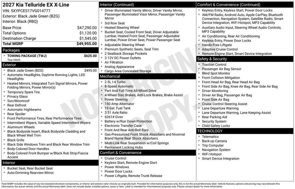 New 2027 Black Jade Green Kia X-Line EX image 35