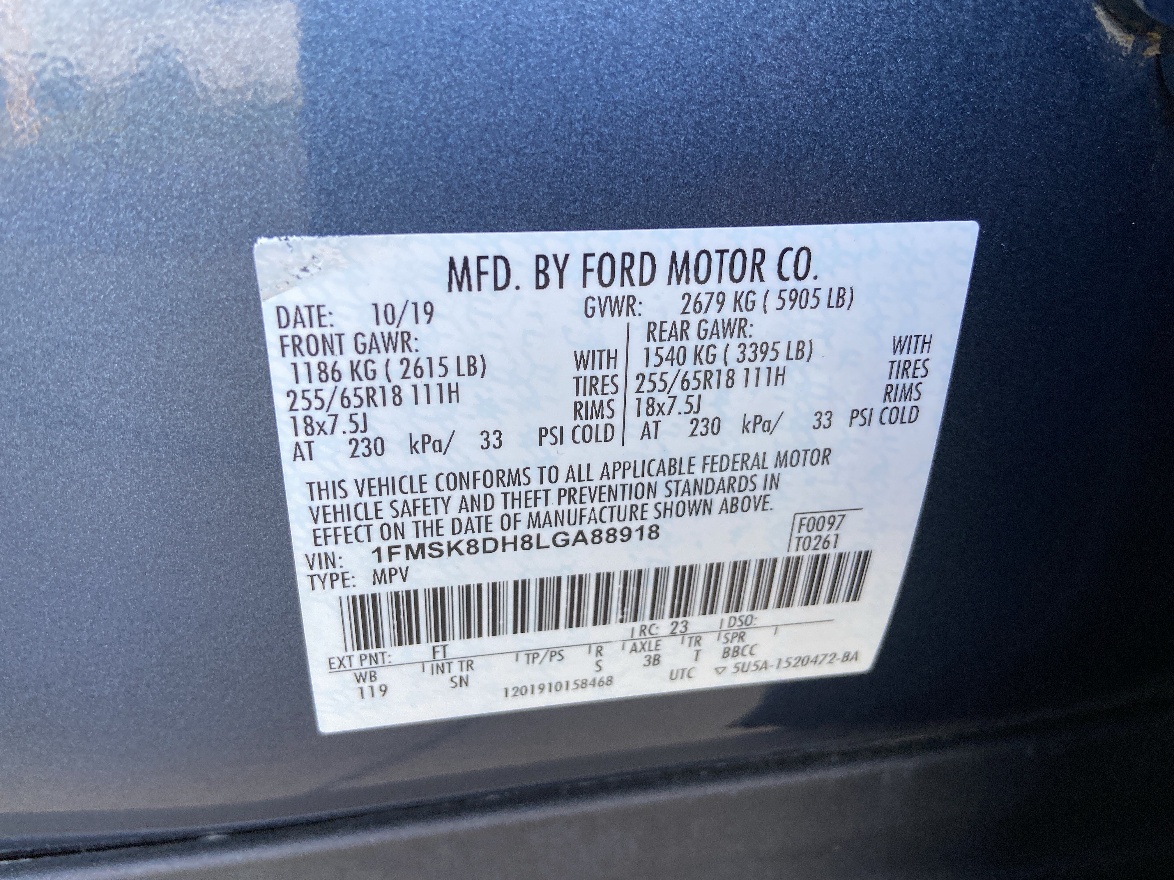 Used 2020 Blue Metallic Ford XLT image 33